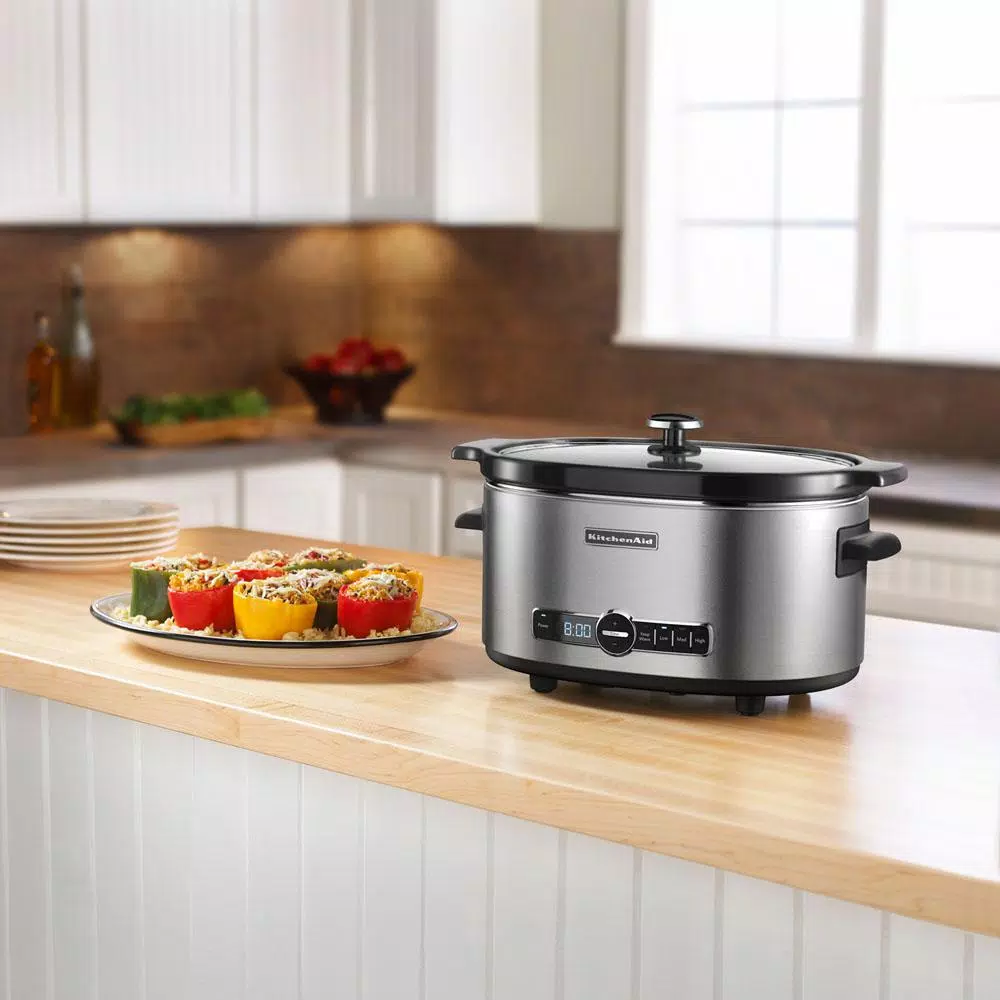 KitchenAid 6 Qt. Programmable Stainless Steel Slow Cooker with Digital Timer