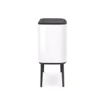 Brabantia Bo 9 Gallon Dual Compartment White Steel Rectangular Touch Bin with Removable Buckets thumbnail 2