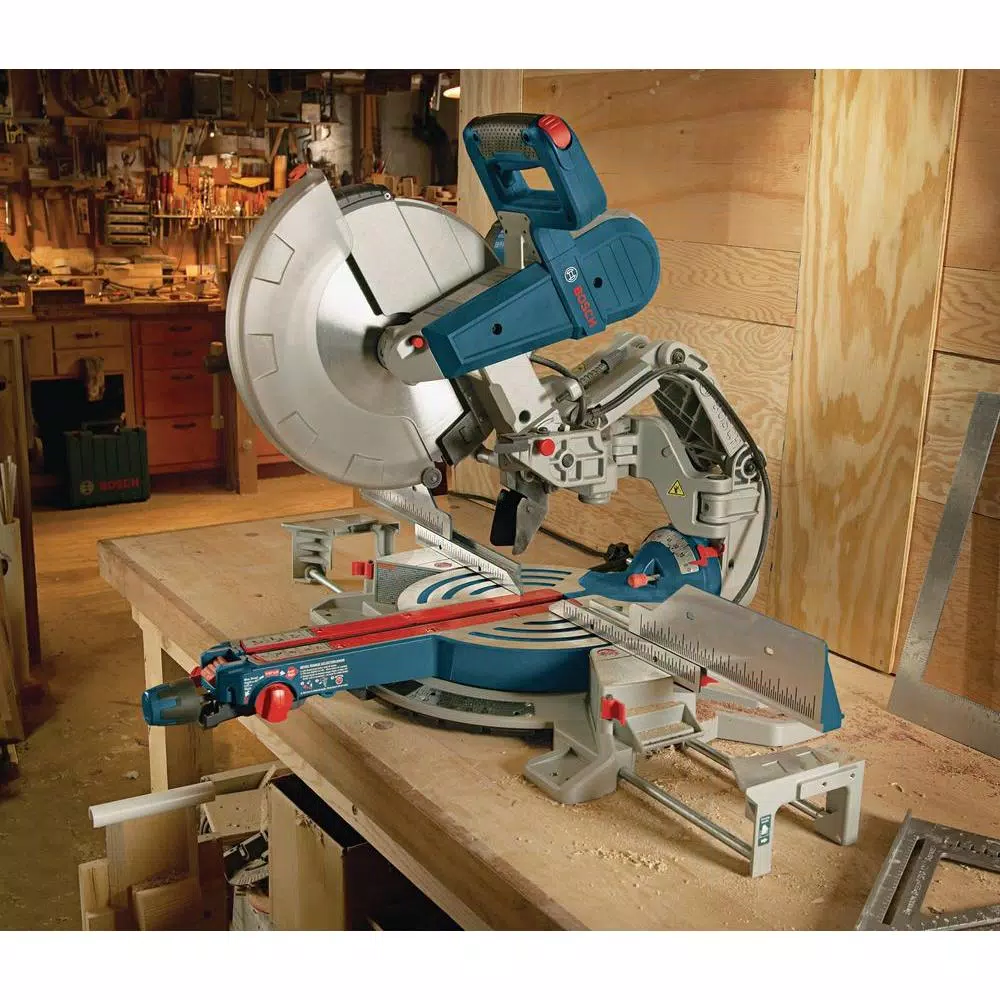 Bosch 12 in. 15 Amp Dual-Bevel Sliding Glide Miter Saw with 60 Tooth Blade