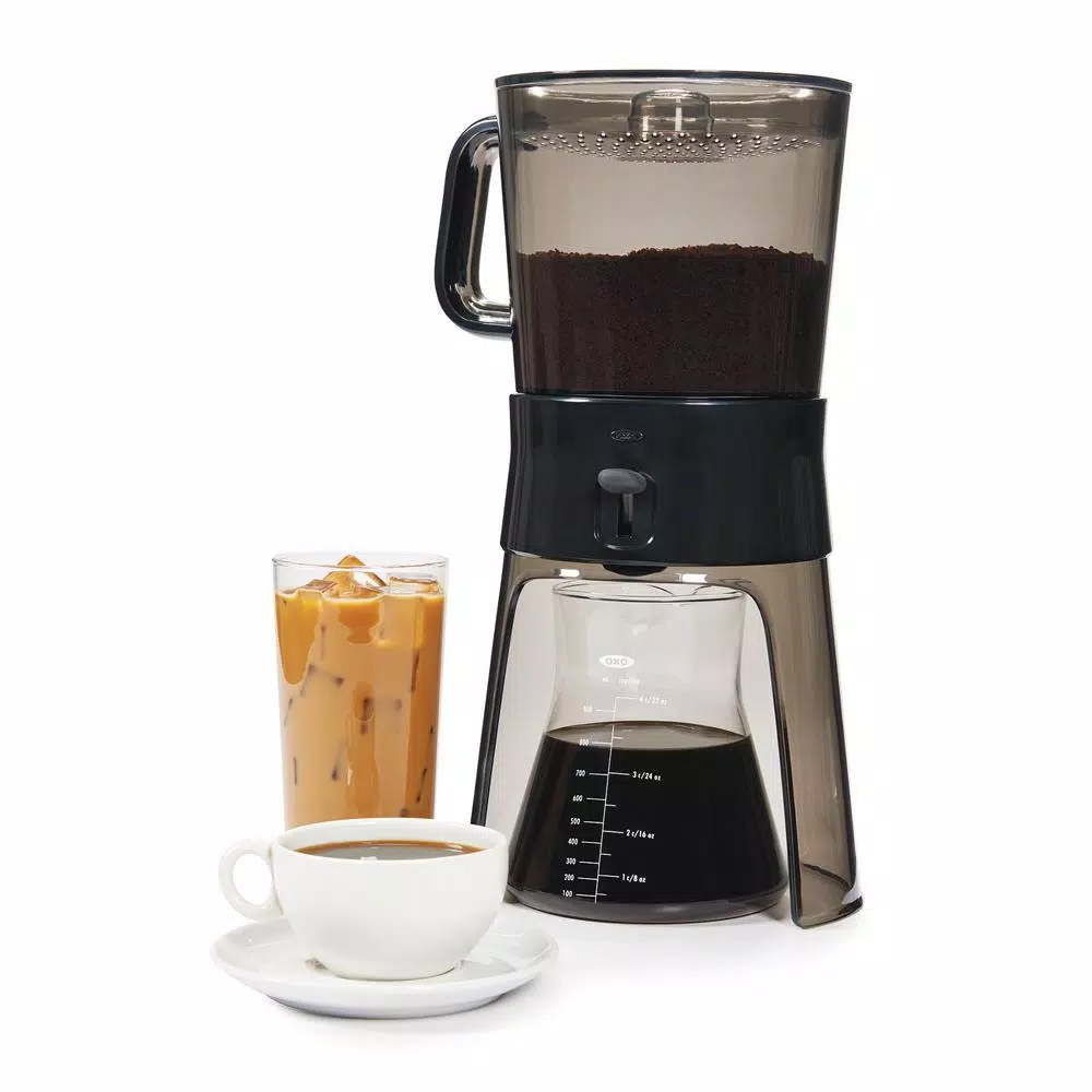 OXO Good Grips 4-Cup Cold Brew Drip Coffee Maker with Stainless Steel Filter, Gray