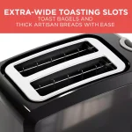 BLACK+DECKER 2-Slice Black Toaster with Extra-Wide Slots and 850-Watt Power thumbnail 4