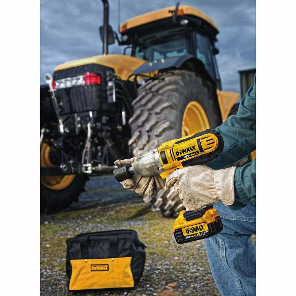 DEWALT 20V MAX Cordless 1/2 in. High Torque Impact Wrench Kit with (3) Batteries and Charger