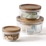 Pyrex Simply Store 6-Piece Pyrex Glass Food Storage Container Set with Acacia Wood Lids thumbnail 4