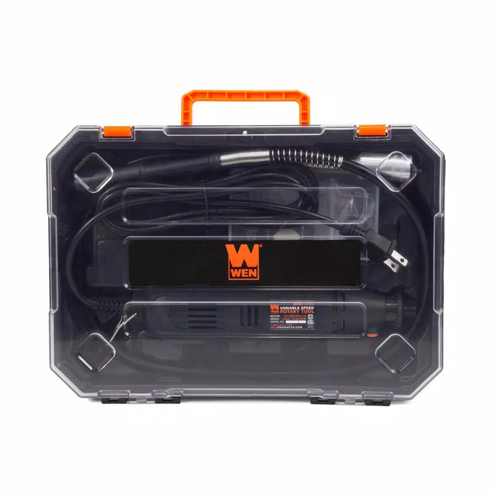 WEN 1 Amp Variable Speed Rotary Tool Kit with 100+ Accessories and Flex Shaft