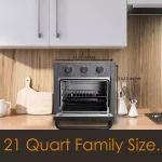 Boyel Living 19 Qt. Air Fryer Toaster Oven with Air Fry, Roast, Toast, Broil, Bake Functions - Sandy Grey thumbnail 2