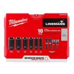 Milwaukee SHOCKWAVE Lineman's 1/2 in. Drive 2-in-1 12-Point Socket Set, 10-Piece thumbnail 2