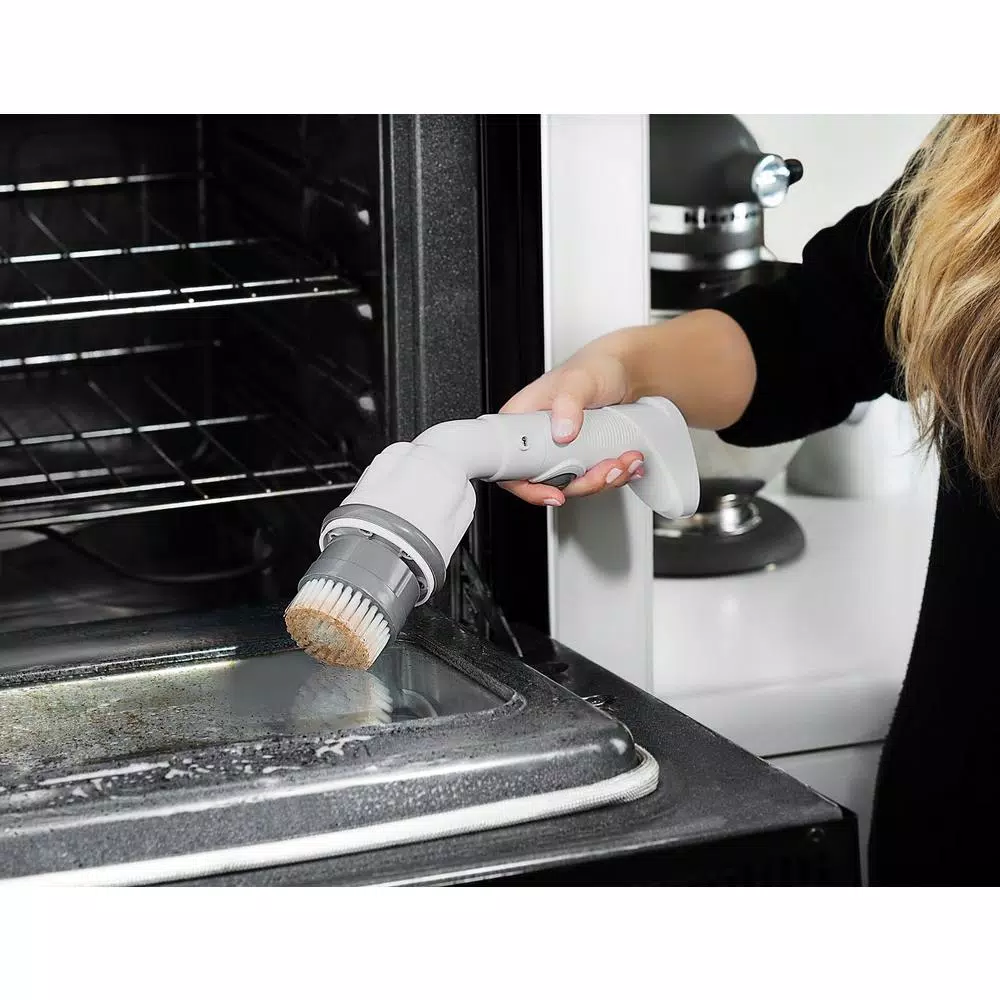 Clorox Scrubtastic Max Handheld Power Scrubber with 2 Interchangeable Brush Heads