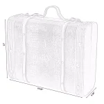 Vintiquewise Rustic Decorative Wooden Leather Suitcase Steamer Trunk - Brown thumbnail 6