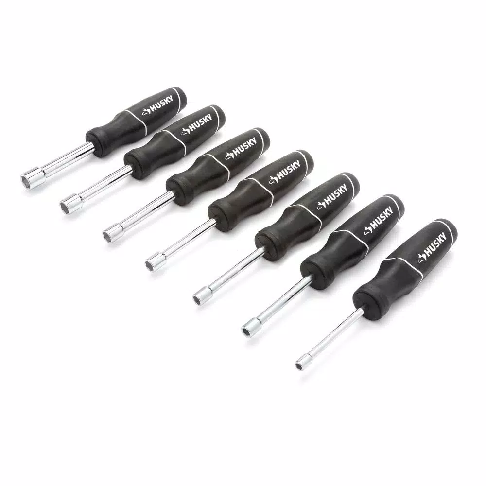Husky 7-Piece Metric Nut Driver Set with Ergonomic Cushion Grip