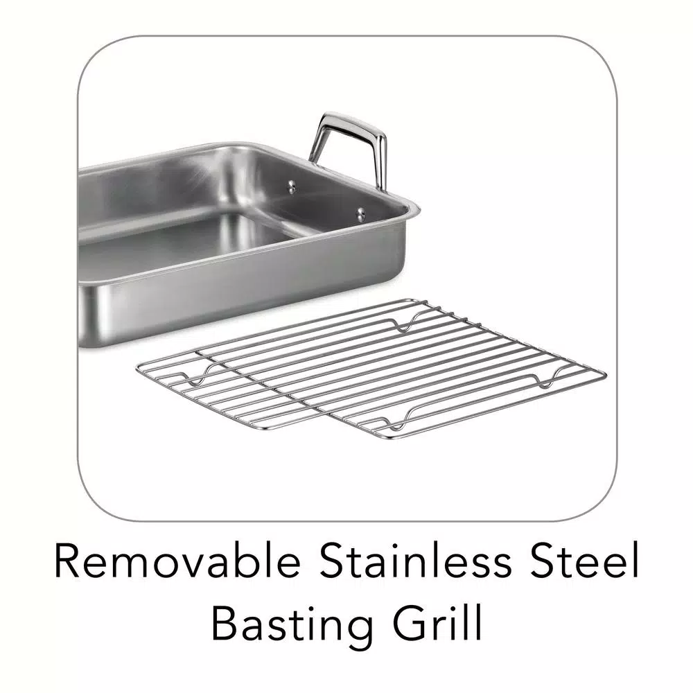 Tramontina Gourmet Prima 5 Qt. Stainless Steel Roasting Pan with Basting Grill