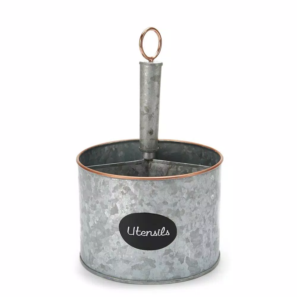 MIND READER Silver Metal 4 Section Utensil Caddy & Cutlery Holder