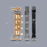 Crystal Art Gallery Craft Beer Served Cold Metal Marquee LED Sign - Vintage Style thumbnail 4