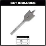 Milwaukee 3-Piece Stubby High Speed Steel Spade Bit Set thumbnail 2