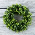 Pure Garden 11.5 in. Artificial Opal Basil Leaf Wreath, UV Resistant Green Decor thumbnail 3
