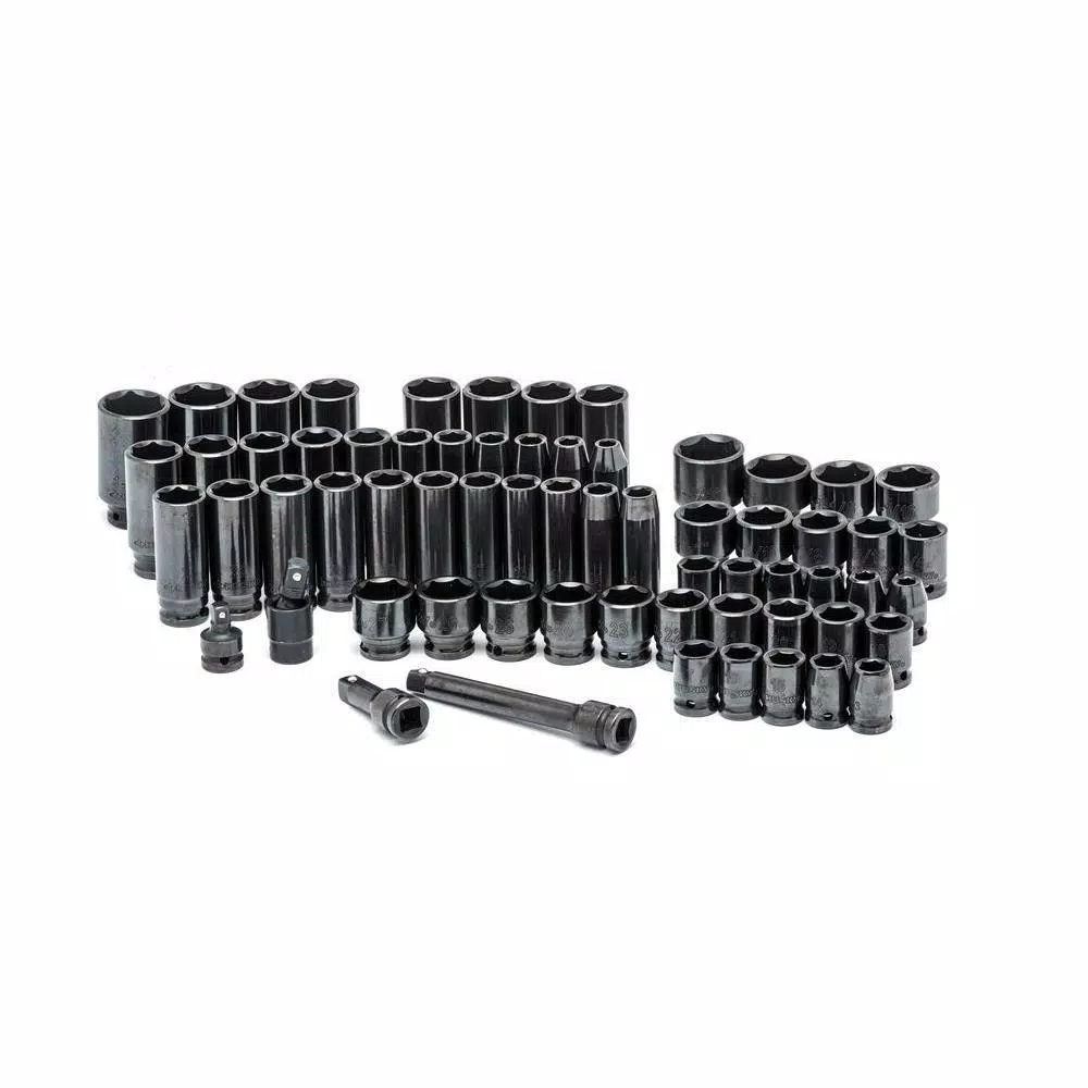 Husky 78-Piece 1/2 in. Drive Master Impact and Hex Bit Socket Set