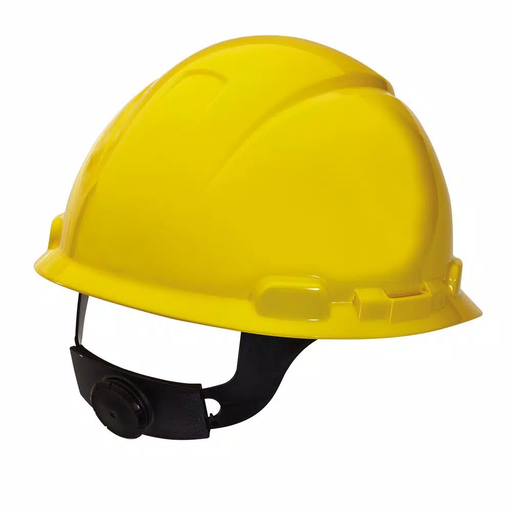 3M Non-Vented Hard Hat with 4-Point Ratchet Adjustment, Yellow