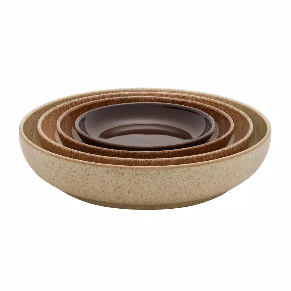 Denby Studio Craft 4-Piece Nesting Bowl Set, Brown Clay Serving Bowls