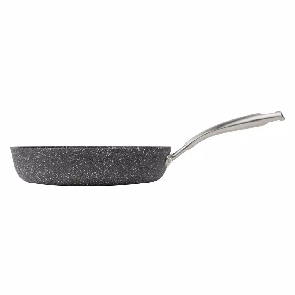 MasterPan Granite Ultra 11 in. Cast Aluminum Nonstick Ceramic Frying Pan, Black Marble