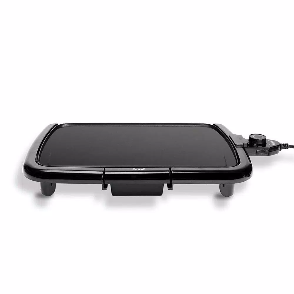 Boyel Living 1200W Electric Nonstick Griddle, Large 16x10 Inch Square Countertop Grill with Warming Function, Black
