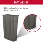 Suncast Commercial 23 Gallon Slim Resin Trash Can, Sand thumbnail 7