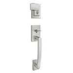 Baldwin Prestige Spyglass Single Cylinder Satin Nickel Handleset with Square Lever and SmartKey Security thumbnail 2