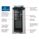 VITAPUR Stainless Steel Top Load Water Cooler Dispenser with Kettle Feature, Hot/Room/Cold thumbnail 5