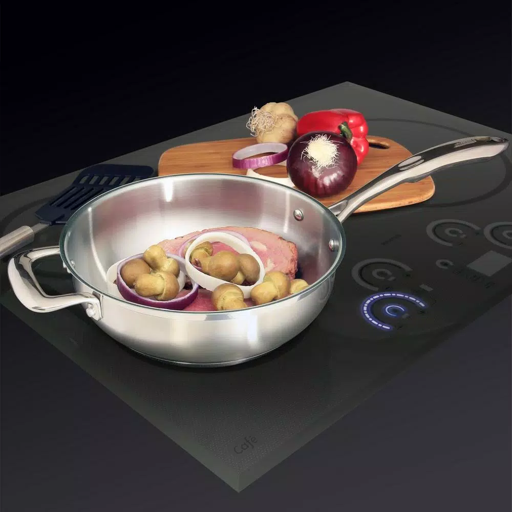 Chantal Induction 21 Steel 3 qt. Stainless Steel Saute Pan, Brushed Stainless Steel