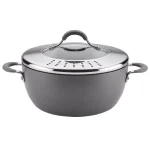 Circulon Radiance 5.5 Qt. Gray Hard-Anodized Nonstick Covered Casserole with Colander thumbnail 1