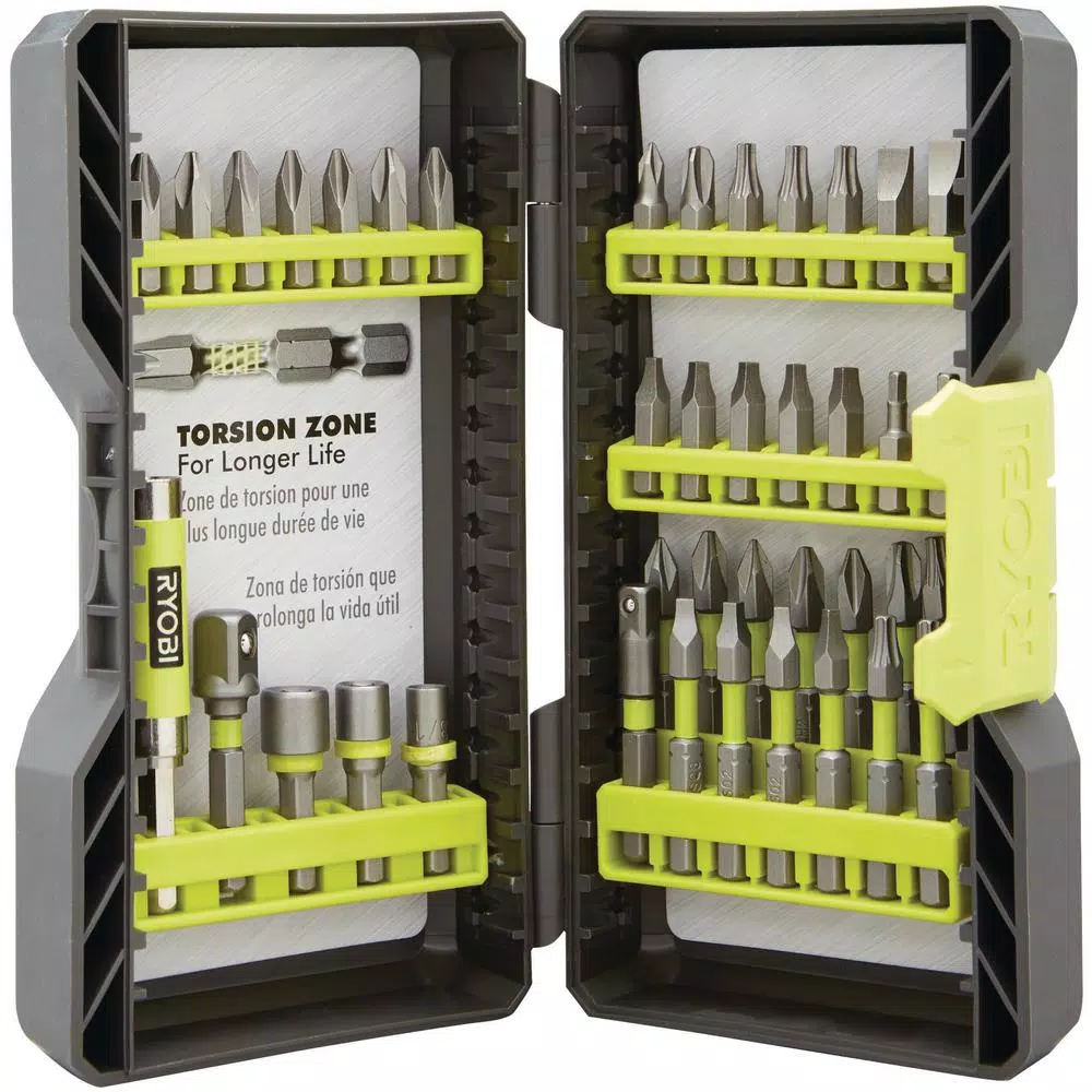 RYOBI Impact Rated Driving Bit Set, 40-Piece or 50-Piece Kit