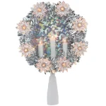 Northlight 7 in. Silver Tinsel Christmas Tree Topper Wreath with Lighted Candles and Star Lights thumbnail 1