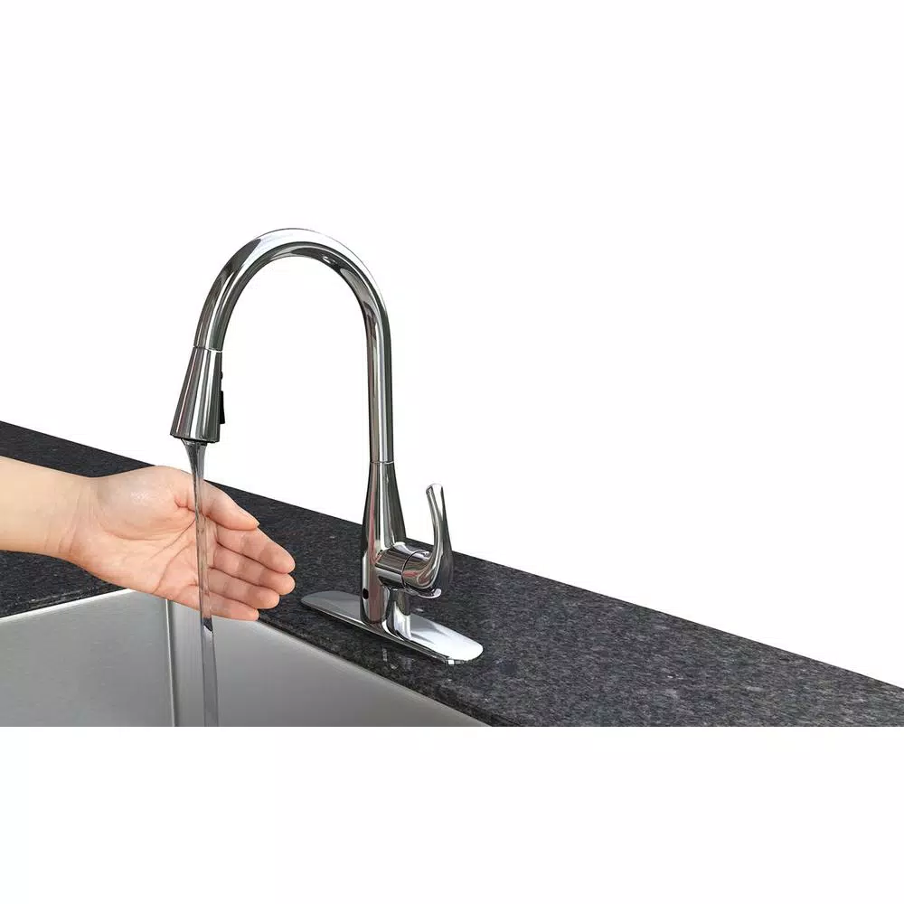Flow Series Motion Activated Single-Handle Pull-Down Kitchen Faucet, Brushed Nickel (3-Pack)