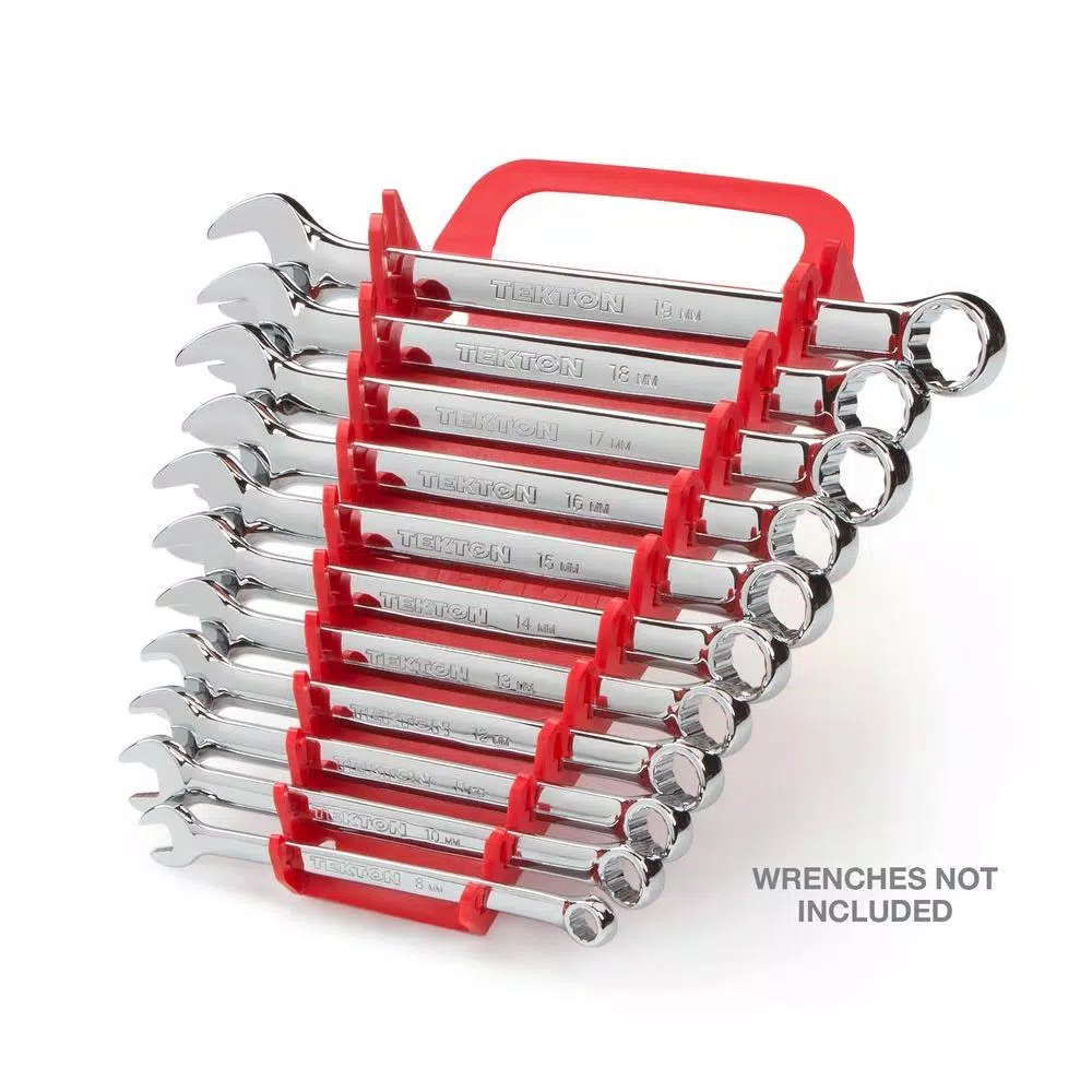 TEKTON 11-Tool Store-and-Go Wrench Rack Keeper, Red