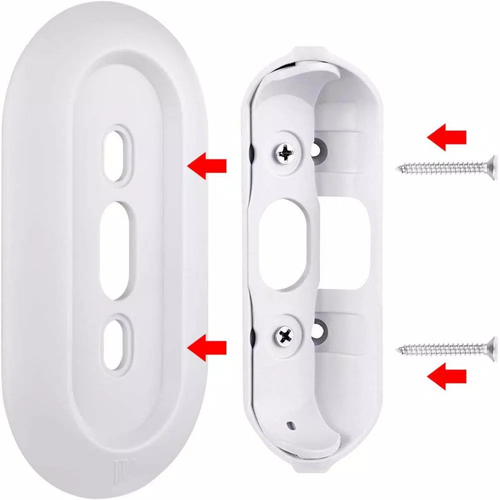 Wasserstein Wall Plate and Adjustable Angle Mount Bundle for Google Nest Hello Video Doorbell, White
