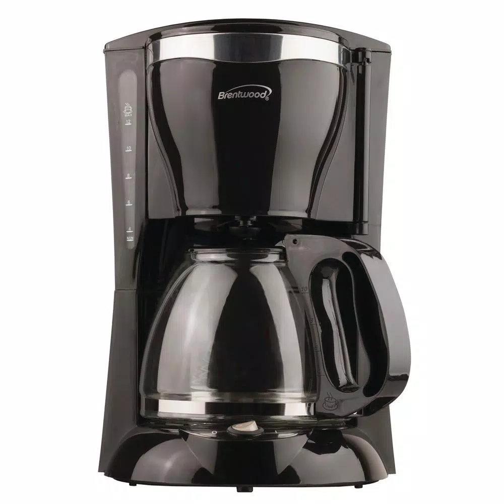 Brentwood Appliances Brentwood 12-Cup Drip Coffee Maker Bundle with 16 oz. Stainless Steel Heated Travel Mug and 12V Car Adapter