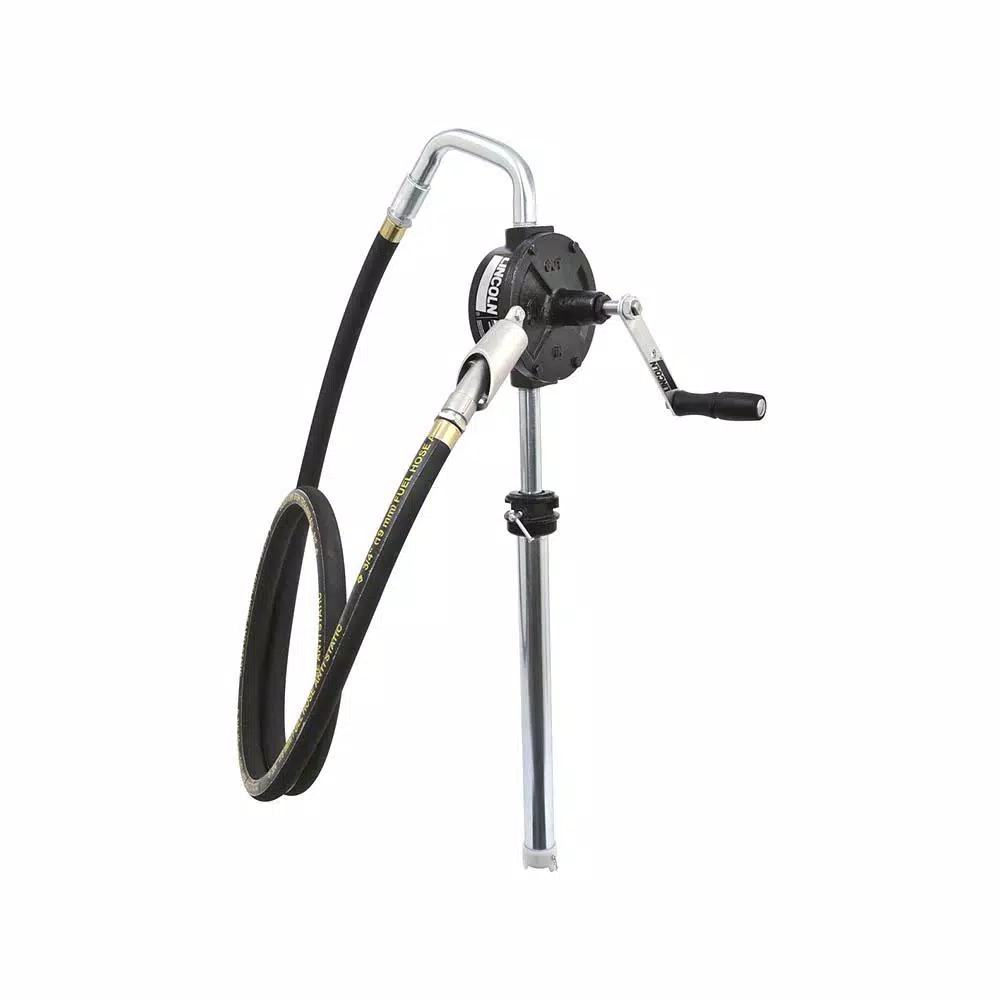 Lincoln Industrial Lincoln LIN1385H 3-Vane Rotary Barrel Pump with Hose for 16-55 Gal Drums