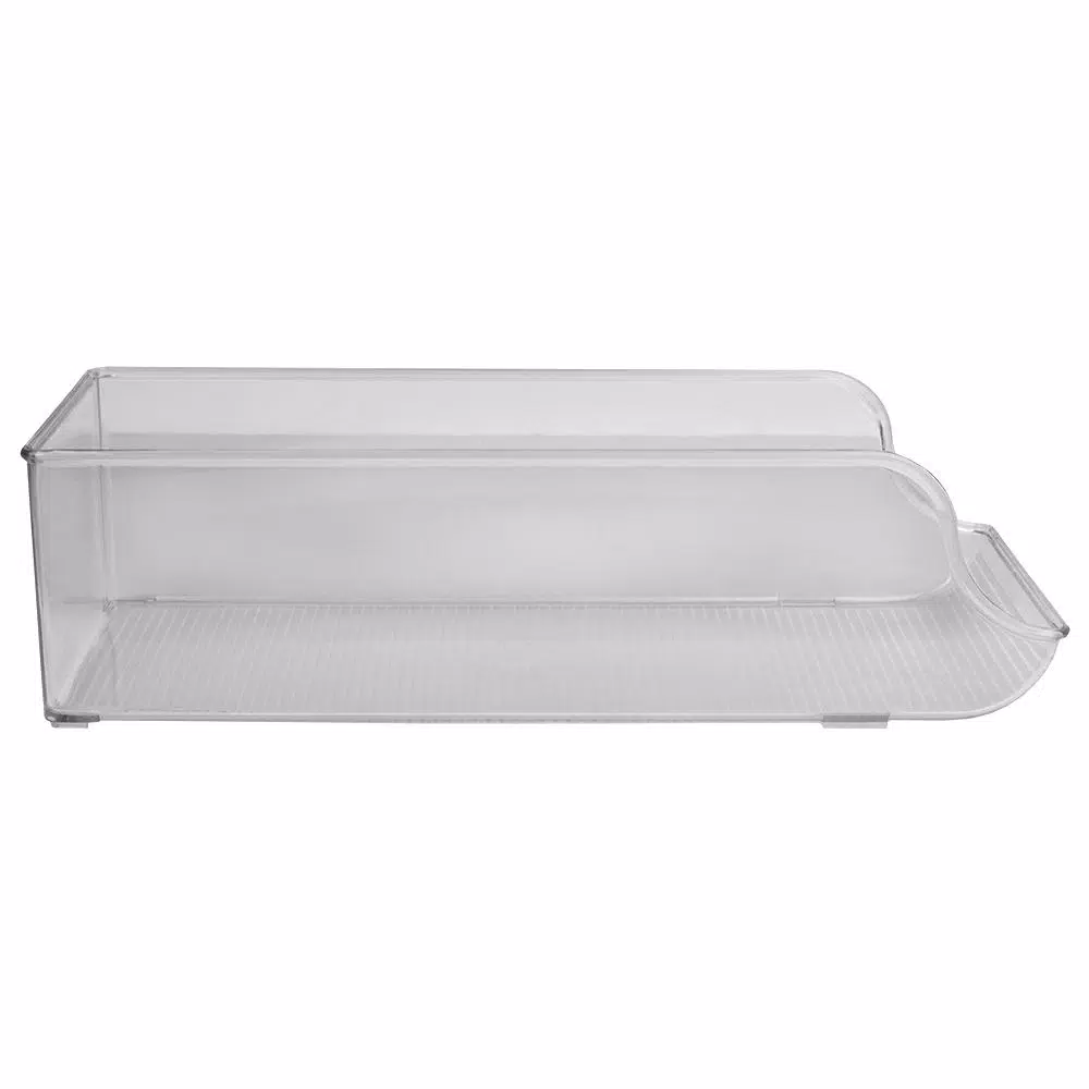 Home Basics Clear Plastic Soda Can Holder - 8 Can Capacity Refrigerator Organizer
