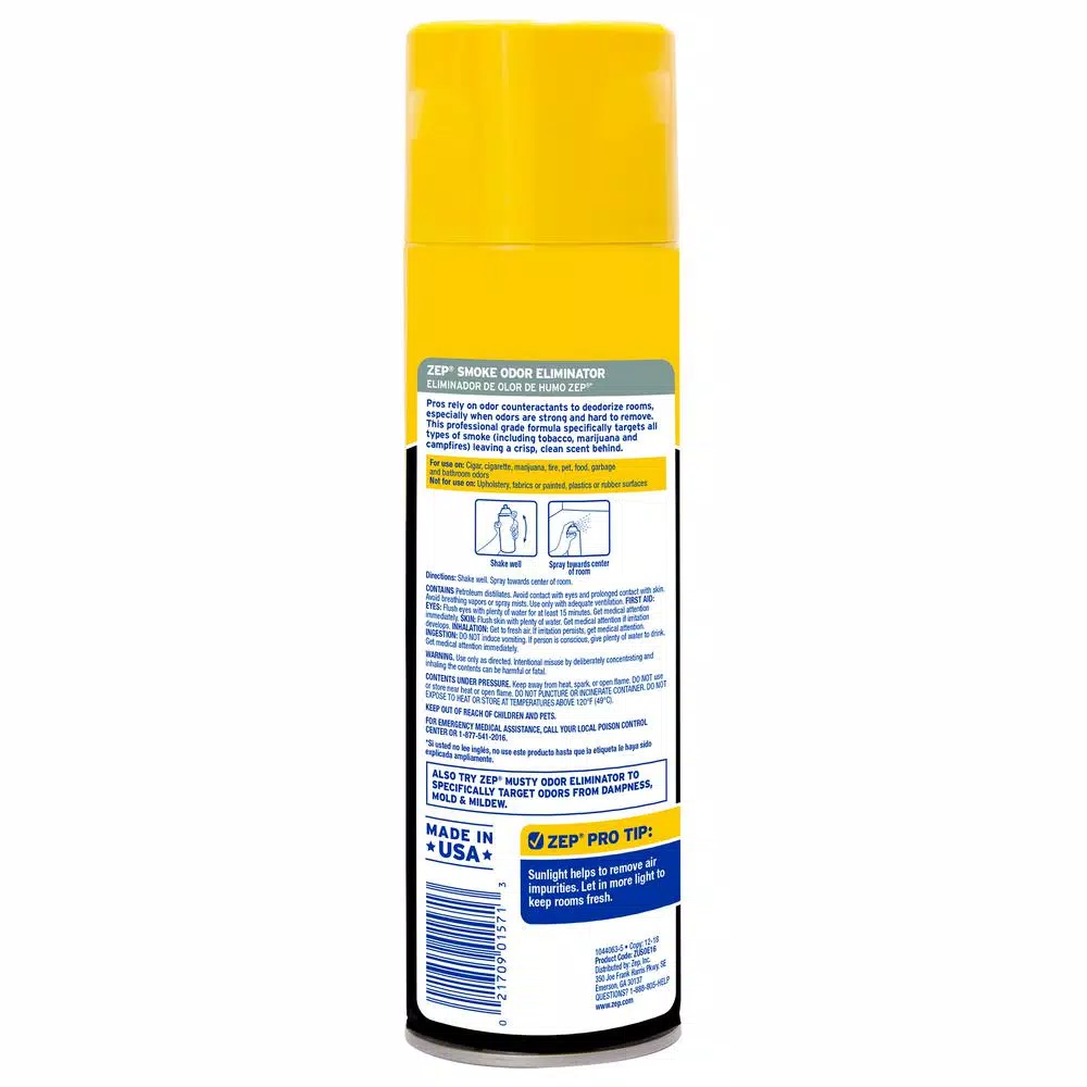 ZEP Commercial Smoke Odor Eliminator Air Freshener Spray, 16 oz.