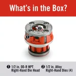 RIDGID OO-R 1/2 in. NPT Right-Hand 14 TPI Alloy Die Head thumbnail 2