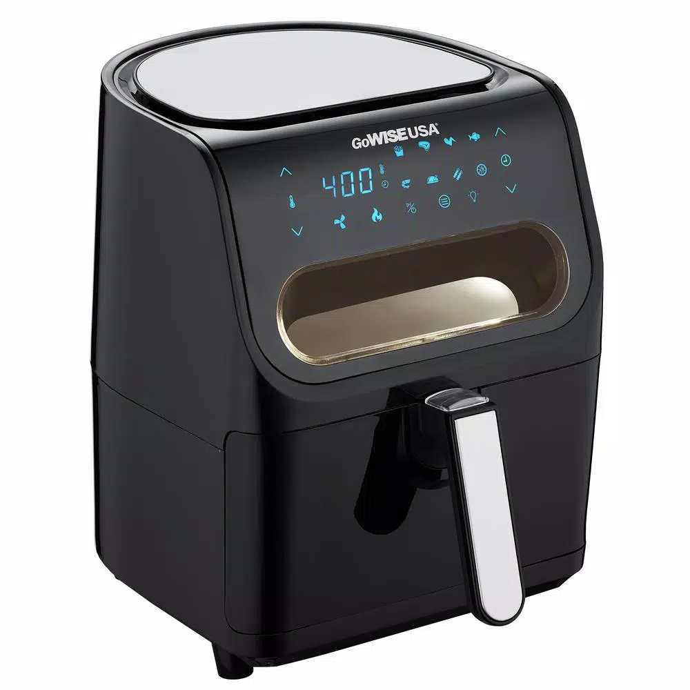 GoWISE USA 4 Qt. Digital Air Fryer with Viewing Window and 8 Presets, 1500W, Black