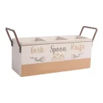Home Essentials Harvest Devotions 3-Section Wood Caddy Condiment Server with Handles thumbnail 1