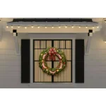 Home Accents Holiday 36 in. Royal Easton Pre-Lit LED Artificial Christmas Wreath with Gold Ornaments and Ribbon thumbnail 2