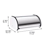 Honey-Can-Do Retro White Rolltop Bread Box - Steel Kitchen Storage Container thumbnail 5