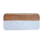 3R Studios Oval Mango Wood and Marble Cheese Board, 15.5 in. Serving Tray thumbnail 1