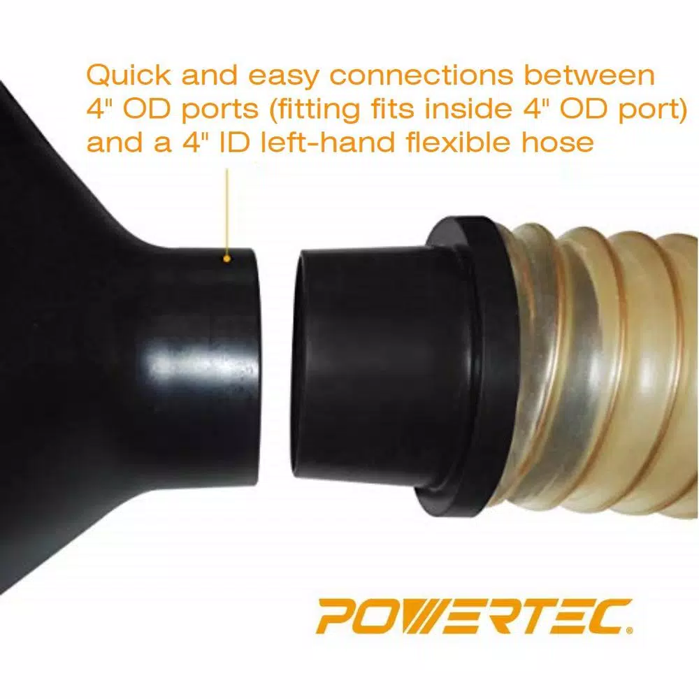 POWERTEC 4 in. Screw End Quick Coupler for Dust Collection Systems