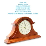 Bedford Clock Collection Mahogany Cherry Mantel Clock with 4 Chime Settings and Volume Control thumbnail 2