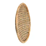 3R Studios Handwoven Beige and Green Rattan Wall Decor - Coastal Tropical Style Wall Hanging thumbnail 6