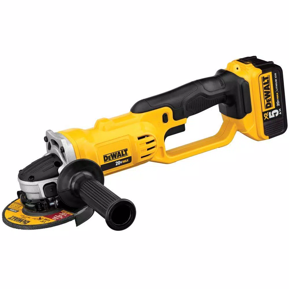 DEWALT 20V MAX Cordless 4.5-in. to 5-in. Angle Grinder Kit with (2) 5.0 Ah Batteries and Charger