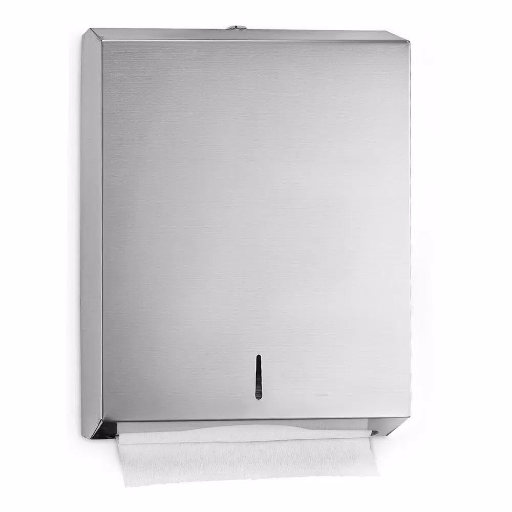 Alpine Industries Brushed Stainless Steel C-Fold and Multi-Fold Paper Towel Dispenser