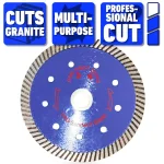 GRIP TIGHT TOOLS 4.5 in. Professional Turbo Sandwich Diamond Saw Blade for Granite, Marble, Concrete & Masonry (10-Pack) thumbnail 2
