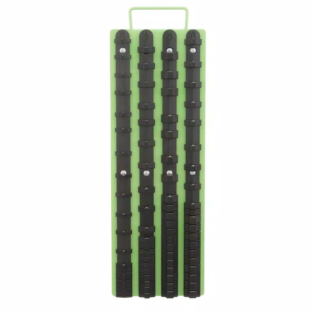 Grand Rapids Industrial Products Professional Heavy-Duty Steel Socket Organizer Rack, Green